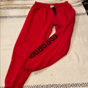 PINK color red sweats :)